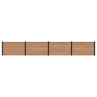 vidaXL Stängselpanel 4 pcs WPC och aluminium Brun