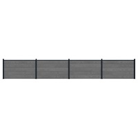 vidaXL Stängselpanel 4 pcs WPC och aluminium Grå