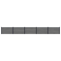 vidaXL Stängselpanel 5 pcs WPC och aluminium Grå