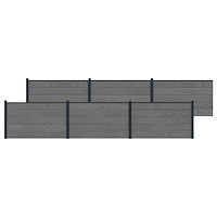 vidaXL Stängselpanel 6 pcs WPC och aluminium Grå