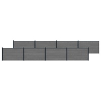 vidaXL Stängselpanel 8 pcs WPC och aluminium Grå