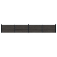 vidaXL Stängselpanel 4 pcs WPC och aluminium Svart