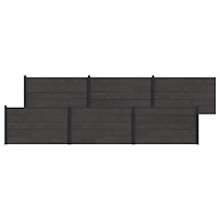 vidaXL Stängselpanel 6 pcs WPC och aluminium Svart