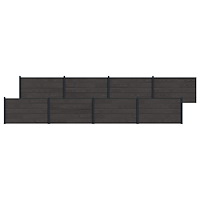 vidaXL Stängselpanel 8 pcs WPC och aluminium Svart