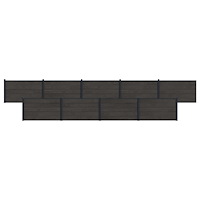 vidaXL Stängselpanel 9 pcs WPC och aluminium Svart