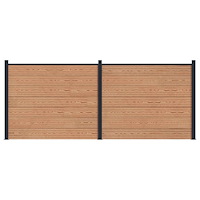 vidaXL Stängselpanel 2 pcs WPC och aluminium Brun