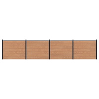 vidaXL Stängselpanel 4 pcs WPC och aluminium Brun