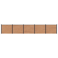 vidaXL Stängselpanel 5 pcs WPC och aluminium Brun