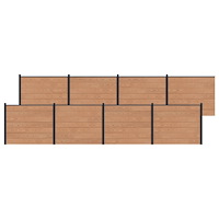 vidaXL Stängselpanel 8 pcs WPC och aluminium Brun