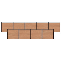 vidaXL Stängselpanel 9 pcs WPC och aluminium Brun