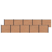 vidaXL Stängselpanel 10 pcs WPC och aluminium Brun