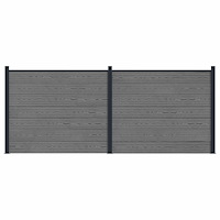 vidaXL Stängselpanel 2 pcs WPC och aluminium Grå