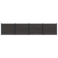 vidaXL Stängselpanel 4 pcs WPC och aluminium Svart