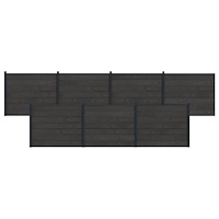 vidaXL Stängselpanel 7 pcs WPC och aluminium Svart