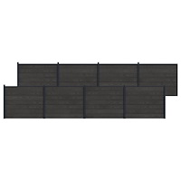vidaXL Stängselpanel 8 pcs WPC och aluminium Svart