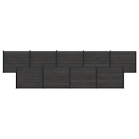 vidaXL Stängselpanel 9 pcs WPC och aluminium Svart