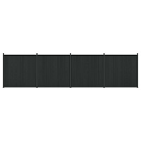 vidaXL Stängselpanel 4 pcs WPC och aluminium Svart