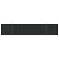vidaXL Stängselpanel 5 pcs WPC och aluminium Svart