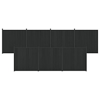 vidaXL Stängselpanel 7 pcs WPC och aluminium Svart