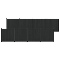 vidaXL Stängselpanel 8 pcs WPC och aluminium Svart