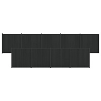 vidaXL Stängselpanel 9 pcs WPC och aluminium Svart