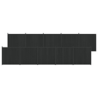vidaXL Stängselpanel 10 pcs WPC och aluminium Svart