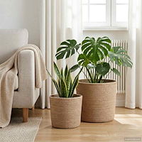 vidaXL Krukset för Växter 2 pcs Naturlig Ø 28 x 28 cm 100% Tossa Jute