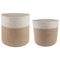 vidaXL Krukset för Växter 2 pcs Naturlig och vit Ø 28 x 28 cm
