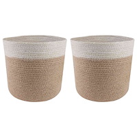 vidaXL Krukset för Växter 2 pcs Naturlig och vit Ø 21 x 21 cm