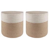 vidaXL Krukset för Växter 2 pcs Naturlig och vit Ø 28 x 28 cm