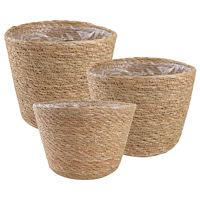 vidaXL Sjögräs Växtkorgar 3 pcs Naturlig Ø26 x 19 cm 100% Sjögräs