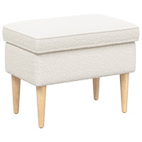 vidaXL Fotpall Gräddvit 55 x 35 x 41 cm Bouclé