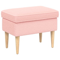 vidaXL Fotpall Rosa 55 x 35 x 41 cm Bouclé