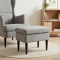 vidaXL Fotpall Ljusgrå 55 x 35 x 41 cm Sammet