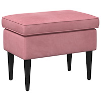 vidaXL Fotpall Rosa 55 x 35 x 41 cm Sammet