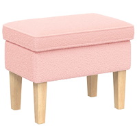 vidaXL Fotpall Rosa 55 x 35 x 41 cm Bouclé