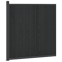 vidaXL Stängselpanel WPC och aluminium Svart