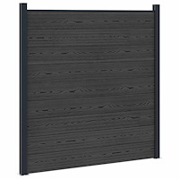 vidaXL Stängselpanel WPC och aluminium Svart