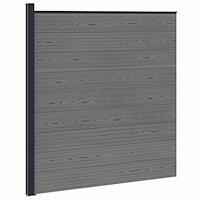 vidaXL Stängselpanel WPC och aluminium Grå