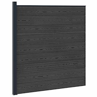 vidaXL Stängselpanel WPC och aluminium Svart