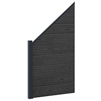 vidaXL Stängselpanel WPC och aluminium Svart