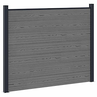 vidaXL Stängselpanel WPC och aluminium Grå