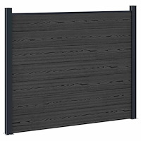 vidaXL Stängselpanel WPC och aluminium Svart