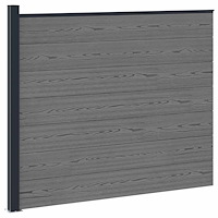 vidaXL Stängselpanel WPC och aluminium Grå