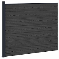 vidaXL Stängselpanel WPC och aluminium Svart