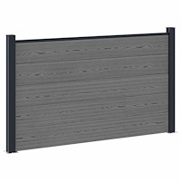 vidaXL Stängselpanel WPC och aluminium Grå