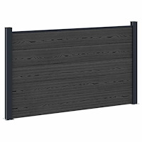 vidaXL Stängselpanel WPC och aluminium Svart