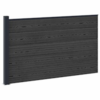 vidaXL Stängselpanel WPC och aluminium Svart
