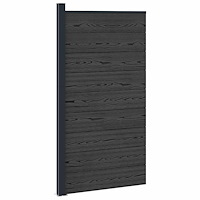 vidaXL Stängselpanel WPC och aluminium Svart