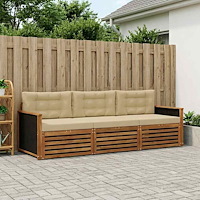vidaXL Utomhussoffset 3 pcs Naturlig och Beige Polyester